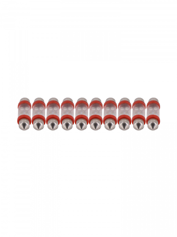 Лампа светодиодная Т11 (S8.5)1 2V 10W 4 LED салона, номерн. знака красный 