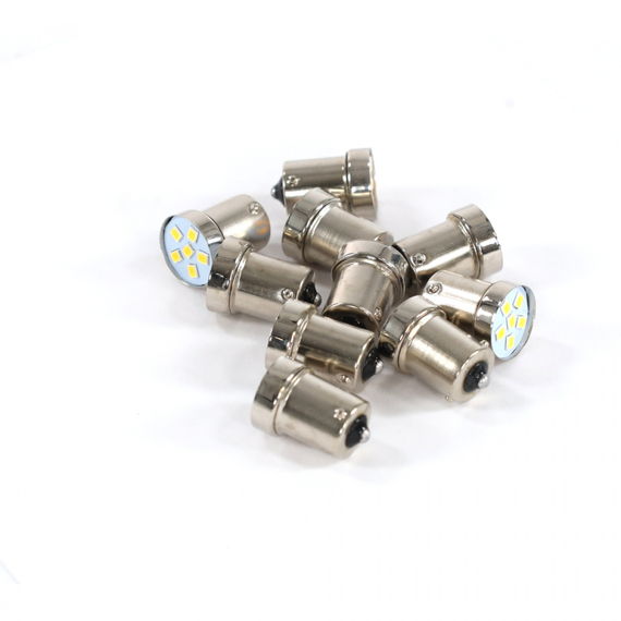 Лампа светодиодная T15 (BA15S) 12V 21W 3 LED поворотника задних фонарей желтый 