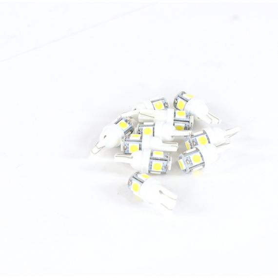 Лампа светодиодная T10 (W2.1x9.5d) 12V 10W 5SMD габаритов, повторителей белый 