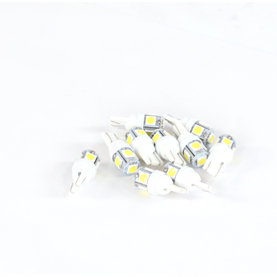 Лампа светодиодная T10 (W2.1x9.5d) 12V 10W 5SMD габаритов, повторителей белый 