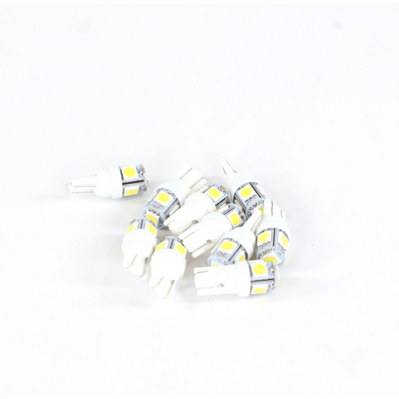 Лампа светодиодная T10 (W2.1x9.5d) 12V 10W 5SMD габаритов, повторителей белый 