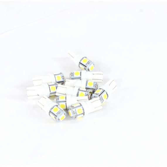 Лампа светодиодная T10 (W2.1x9.5d) 12V 10W 5SMD габаритов, повторителей белый 