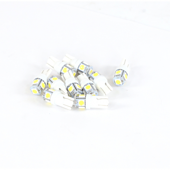 Лампа светодиодная T10 (W2.1x9.5d) 12V 10W 5SMD габаритов, повторителей белый 