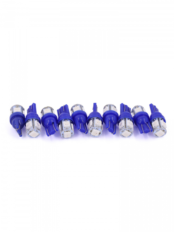 Лампа светодиодная T10 (W2.1x9.5d) 12V 10W 5SMD габаритов, повторителей голубой 