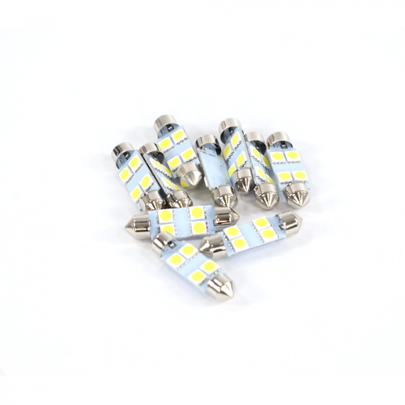 Лампа светодиодная Т11 (S8.5) 12V 0,5W 4 SMD (5,0х5,0 мм) салона, номерн. знака белый 