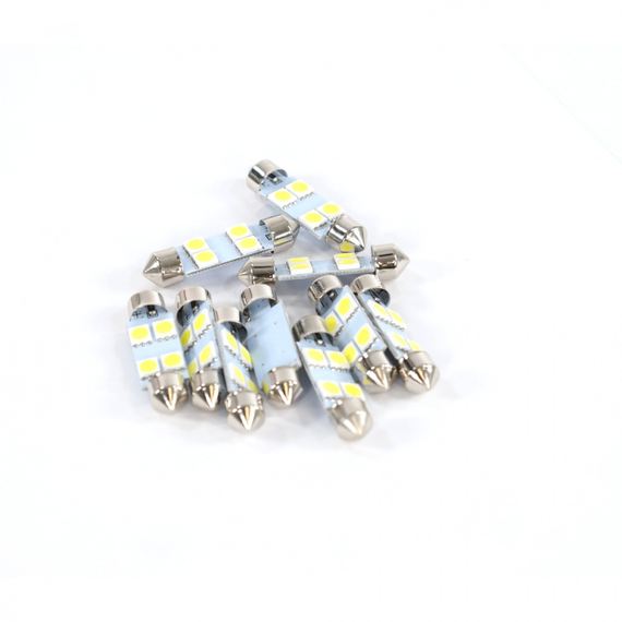 Лампа светодиодная Т11 (S8.5) 12V 0,5W 4 SMD (5,0х5,0 мм) салона, номерн. знака белый 