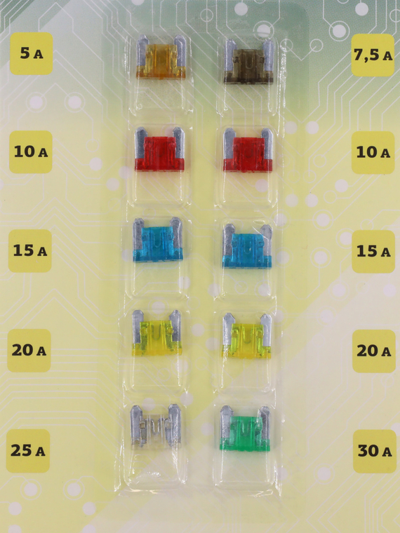 Предохранители (1*5А-,1*7,5А, 2*10А,2*15А,2*20А,2*25А,2*30А) Micro кт.VOLTON