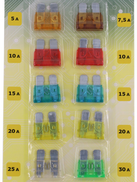 Предохранители (1*5А-,1*7,5А, 2*10А,2*15А,2*20А,2*25А,2*30А) NORMA кт.VOLTON