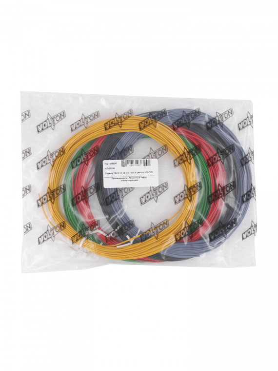 Провод ПВАМ 0,5 кв.мм, 10м (5 цветов)