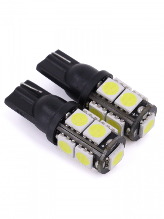 Лампа светодиодная T10 (W2,1x9,5d) 12V  9 SMD 5050 3chip W5W блис. 2 шт. 