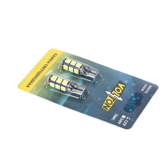 Лампа светодиодная T10 C011 (W2.1x9.5D) CANBUS 12V 13 SMD 5050 блис. 2 шт. 