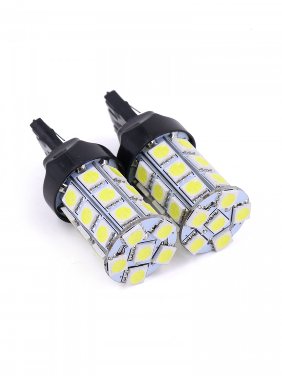 Лампа светодиодная T20  (T050B) (W3*16D) 12V  27SMD 5730, 1 контакт блис. 2 шт. 