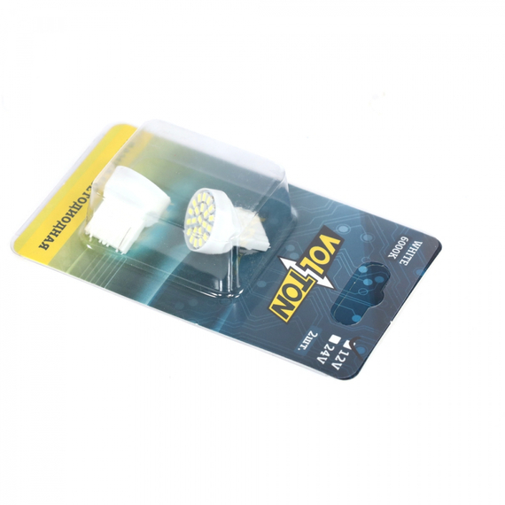 Лампа светодиодная T20 (W3*16D) 12V 22SMD 3014, 1 контакт блис. 2 шт. 