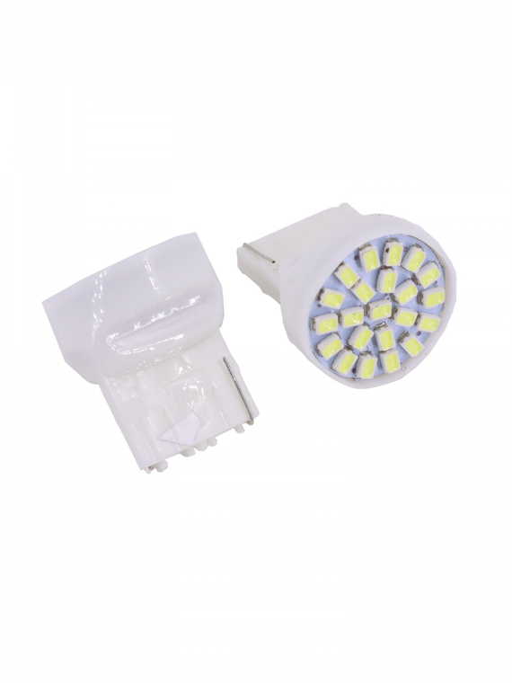 Лампа светодиодная T20 (W3*16D) 12V 22SMD 3014, 1 контакт блис. 2 шт. 