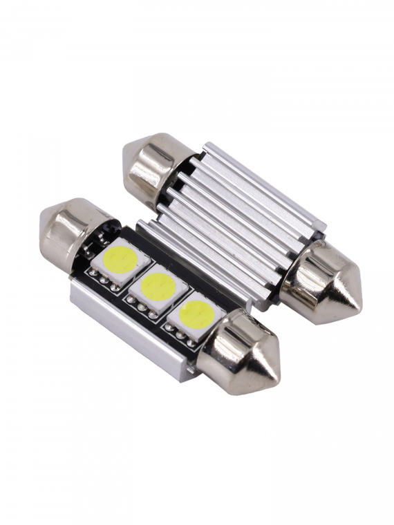 Лампа светодиодная Т11 (S8.5) 12V 3 SMD 36 mm CANBUS (5050) блис. 2 шт. 