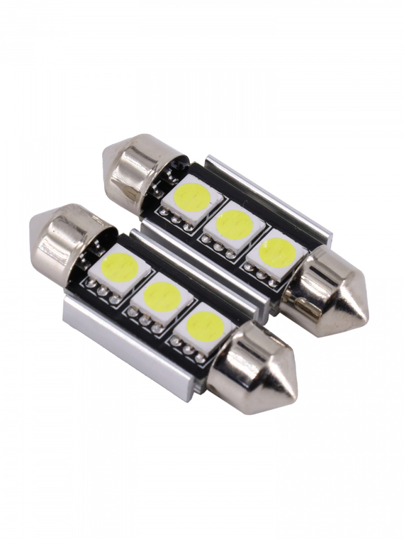 Лампа светодиодная Т11 (S8.5) 12V 3 SMD 36 mm CANBUS (5050) блис. 2 шт. 