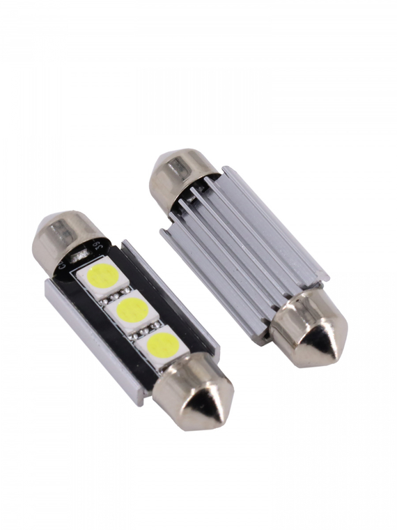 Лампа светодиодная Т11 (S8.5) 12V 3 SMD 39 mm CANBUS (5050) блис. 2 шт. 