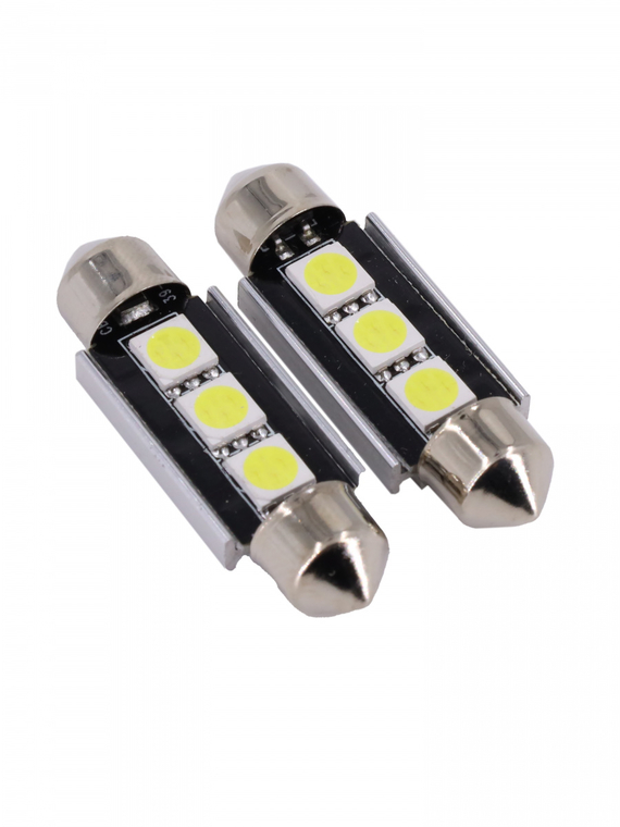 Лампа светодиодная Т11 (S8.5) 12V 3 SMD 39 mm CANBUS (5050) блис. 2 шт. 