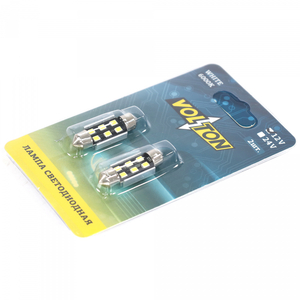 Лампа светодиодная T11 (SV 8.5) 12V 8SMD 36mm CANBUS (5050) блис. 2 шт. "VOLTON"