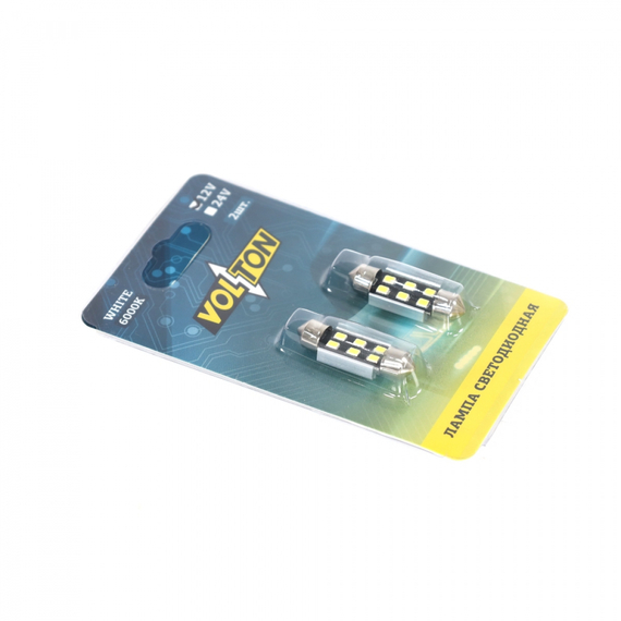 Лампа светодиодная T11 (SV 8.5) 12V 8SMD 36mm CANBUS (5050) блис. 2 шт. 