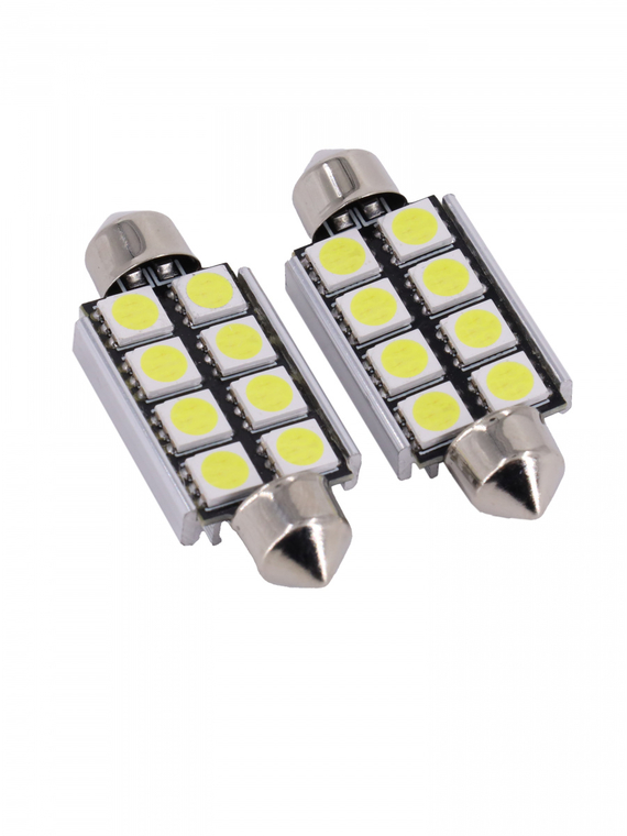 Лампа светодиодная T11 (SV 8.5) 12V 8SMD 39mm CANBUS (5050) блис. 2 шт. 