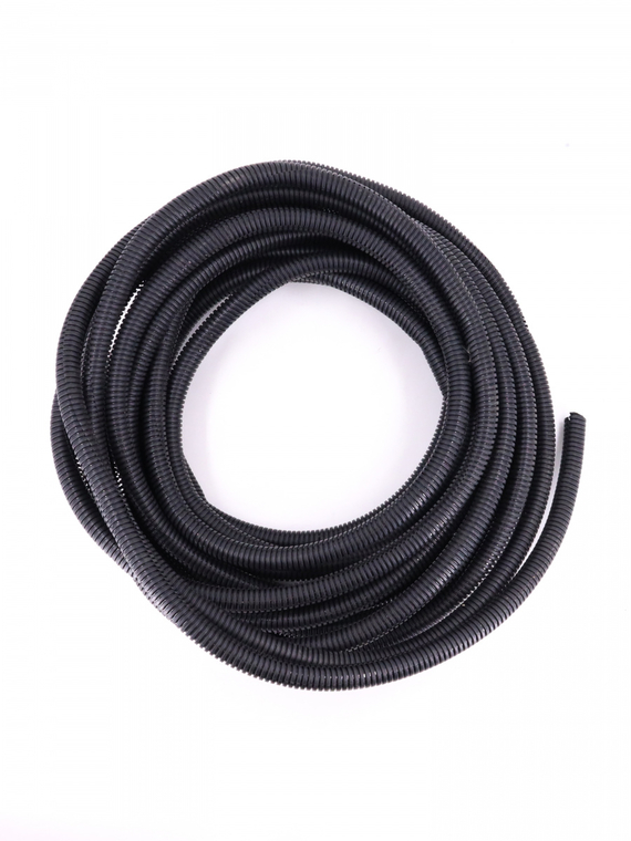 Трубка гофрированная разрезная,д внут. 10мм,внеш.12,7мм полипропилен самозатухающий (10м)