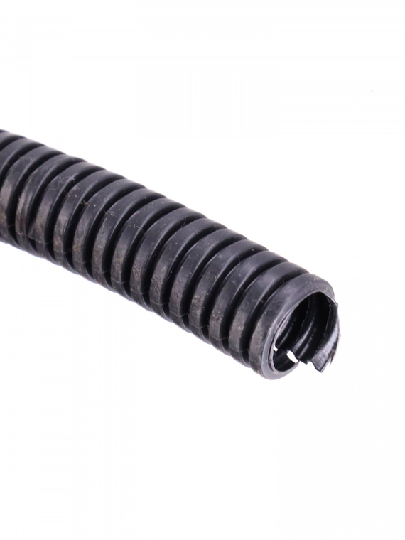 Трубка гофрированная разрезная,д внут. 10мм,внеш.12,7мм полипропилен самозатухающий (10м)