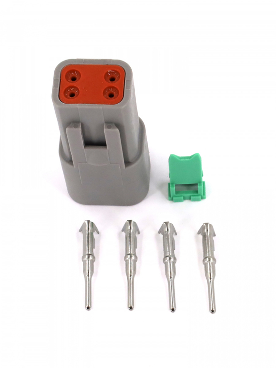 Разъем Deutsch DT04-4P 4 контакта под сечение провода 0.5-0.8 мм² для ГАЗ, КАМАЗ, МАЗ, УРАЛ,VOLTON