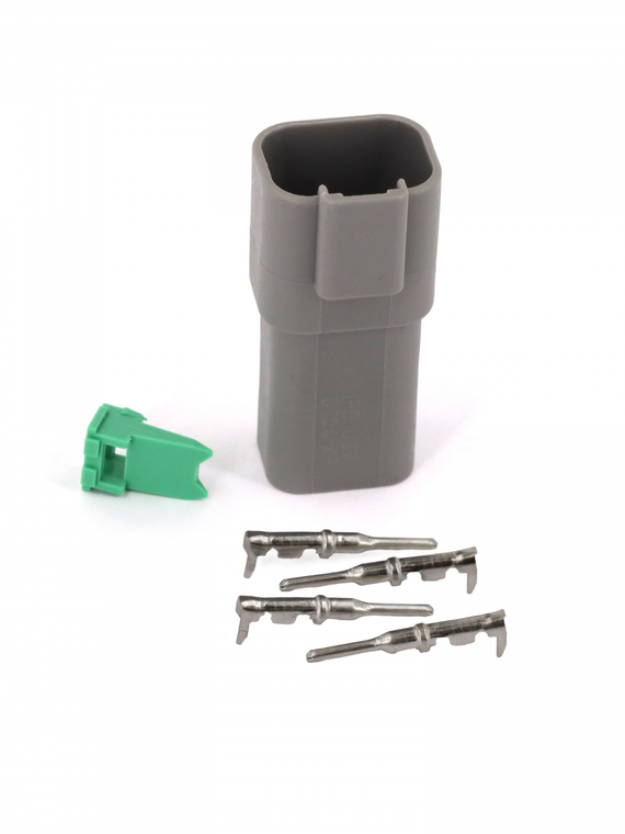 Разъем Deutsch DT04-4P 4 контакта под сечение провода 0.5-0.8 мм² для ГАЗ, КАМАЗ, МАЗ, УРАЛ,VOLTON