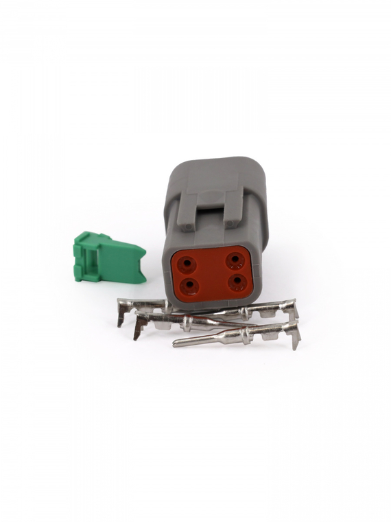 Разъем Deutsch DT04-4P 4 контакта под сечение провода 0.5-0.8 мм² для ГАЗ, КАМАЗ, МАЗ, УРАЛ,VOLTON