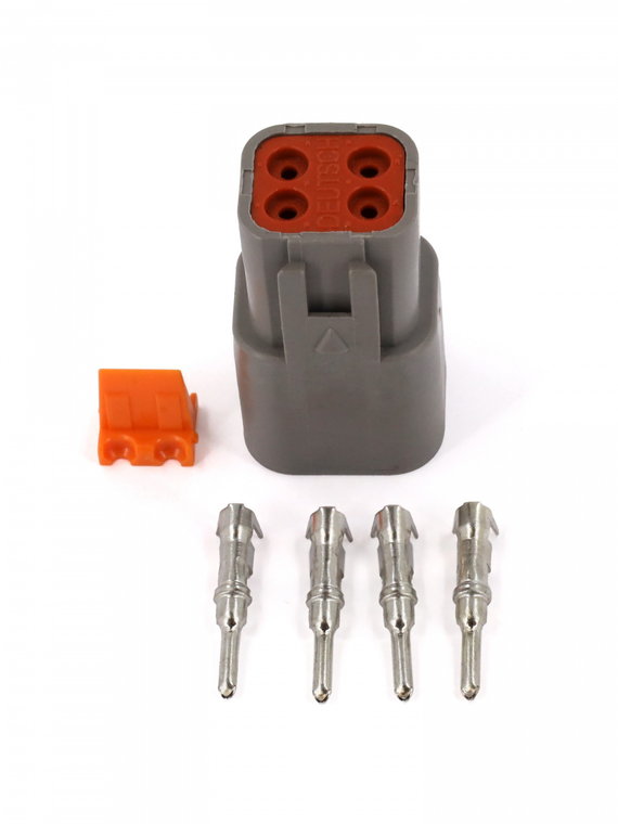 Разъем Deutsch DTP04-4P 4 контакта под сечение провода 0.5-0.8 мм² для ГАЗ, КАМАЗ, МАЗ, УРАЛ,VOLTON