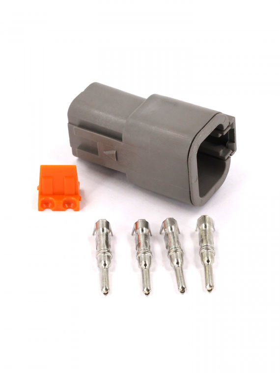 Разъем Deutsch DTP04-4P 4 контакта под сечение провода 0.5-0.8 мм² для ГАЗ, КАМАЗ, МАЗ, УРАЛ,VOLTON