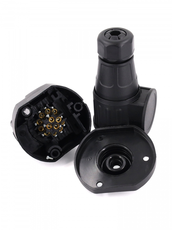 Вилка+розетка прицепа (фаркопа) 13 конт. пластик для авто ПАО КАМАЗ,ПАО ГАЗ, ОАО МАЗ и др.,VOLTON