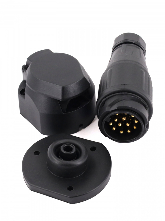 Вилка+розетка прицепа (фаркопа) 13 конт. пластик для авто ПАО КАМАЗ,ПАО ГАЗ, ОАО МАЗ и др.,VOLTON