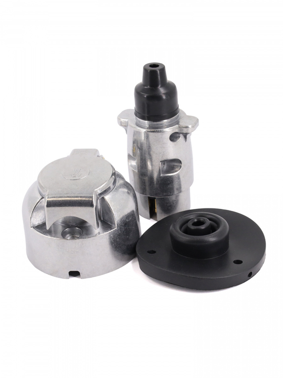 Вилка+розетка прицепа (фаркопа) 7 конт. металл для авто ПАО КАМАЗ,ПАО ГАЗ,ОАО МАЗ и др.,VOLTON