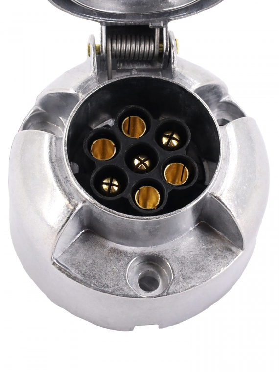 Вилка+розетка прицепа (фаркопа) 7 конт. металл для авто ПАО КАМАЗ,ПАО ГАЗ,ОАО МАЗ и др.,VOLTON