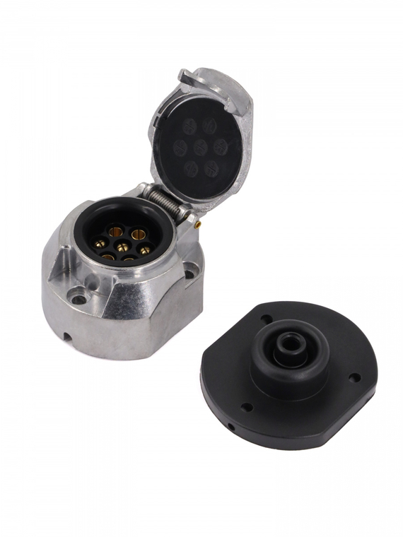 Розетка соединительная 7 конт. герм. металл для авто ПАО КАМАЗ,ПАО ГАЗ,ОАО МАЗ и др.,VOLTON