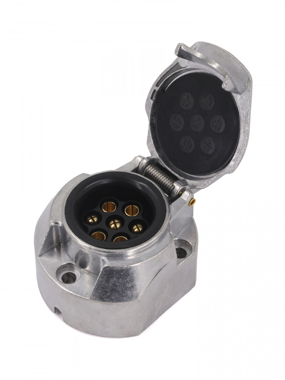 Розетка соединительная 7 конт. герм. металл для авто ПАО КАМАЗ,ПАО ГАЗ,ОАО МАЗ и др.,VOLTON
