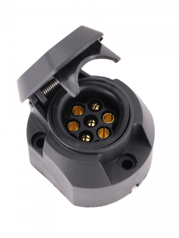 Вилка+розетка прицепа (фаркопа) 7 конт. пластик герм. для авто ПАО КАМАЗ,ПАО ГАЗ,ОАО МАЗ и др.VOLTON